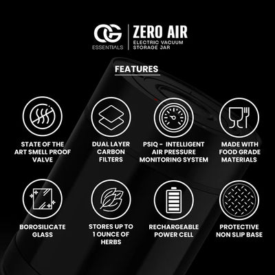 OG Essentials Zero Air Electronic Vacuum Storage Jar Best Sales Price - CBD