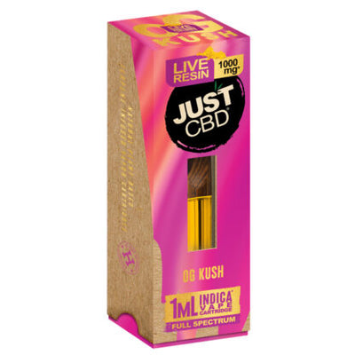 JustCBD 1000mg OG Kush Live Resin CBD Vape Cartridges Best Sales Price - Vape Cartridges