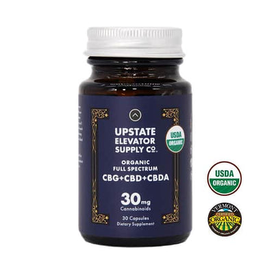 Upstate Elevator 30mg Organic Full Spectrum CBG+CBD+CBDA 30 Capsules Best Sales Price - Edibles