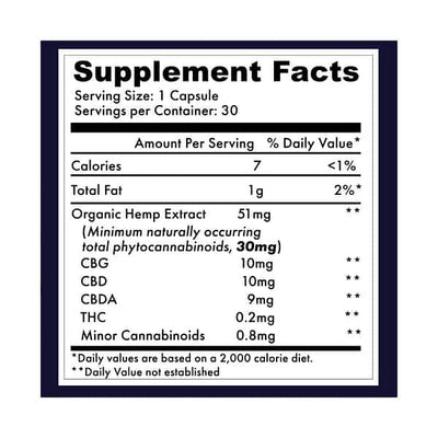 Upstate Elevator 30mg Organic Full Spectrum CBG+CBD+CBDA 30 Capsules Best Sales Price - Edibles