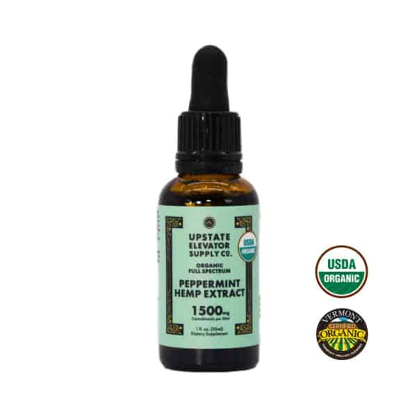 Upstate Elevator Organic Peppermint Hemp Extract Tincture Oil 1500mg Best Sales Price - Edibles