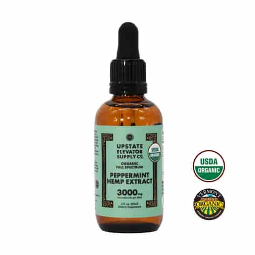 Upstate Elevator Organic Peppermint Hemp Extract Tincture Oil 3000mg Best Sales Price - Edibles