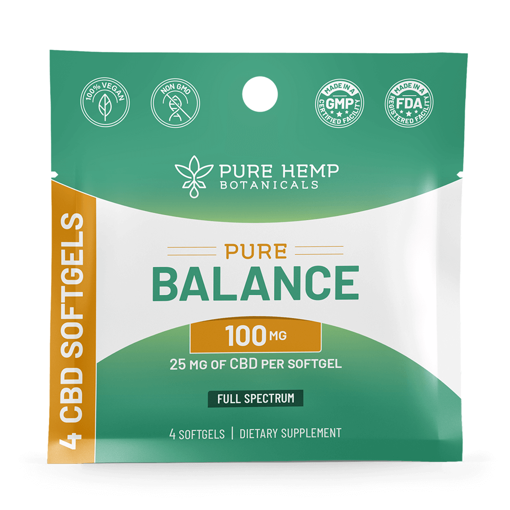 Softgels Sachet 100mg CBD by Pure Hemp Botanicals Best Sales Price - Gummies