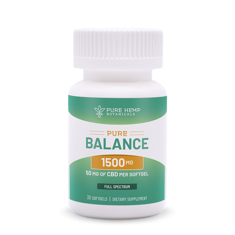 1,500mg Pure Balance CBD Softgels by Pure Hemp Botanicals – TenVape