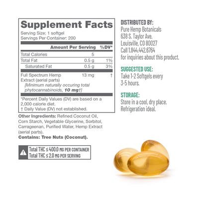 2000mg Softgels by Pure Hemp Botanicals Best Sales Price - Edibles