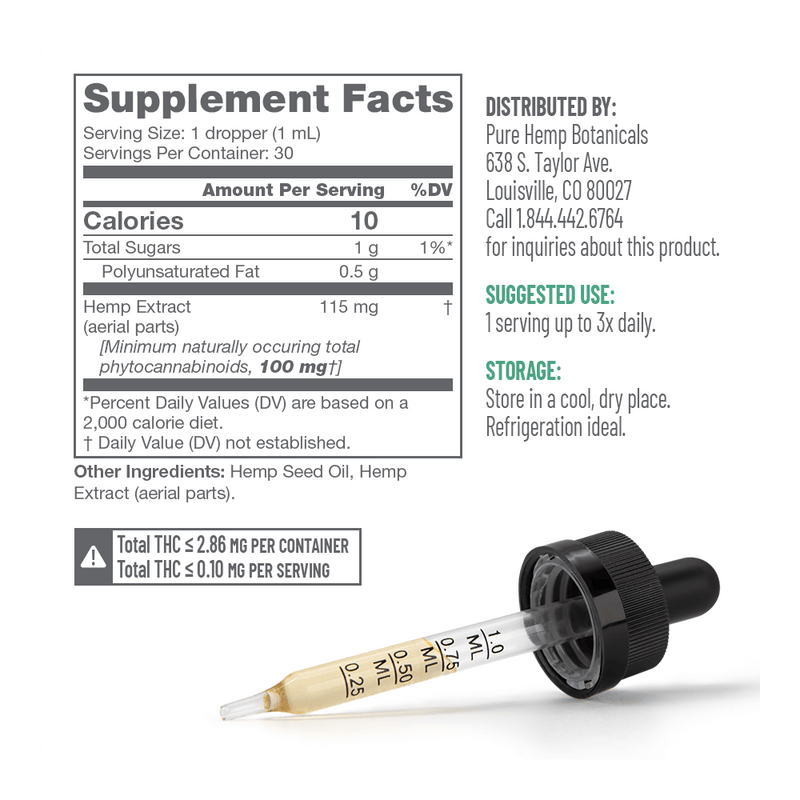 3,000mg Pure Balance Broad Spectrum Tincture by Pure Hemp Botanicals Best Sales Price - Tincture Oil