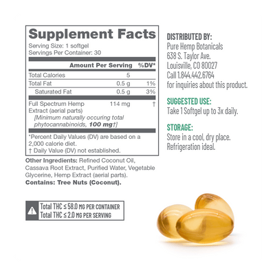 3,000mg Pure Balance CBD Softgels by Pure Hemp Botanicals Best Sales Price - Edibles