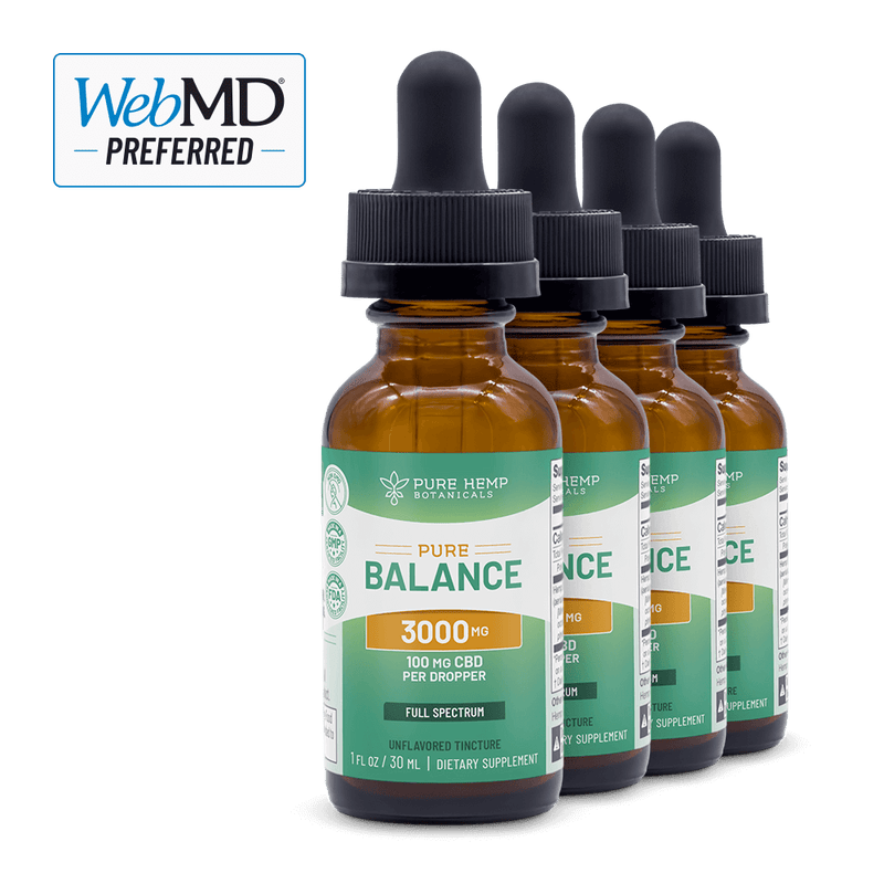 3,000mg Pure Balance Full Spectrum CBD Tincture Bundle by Pure Hemp Botanicals Best Sales Price - Tincture Oil