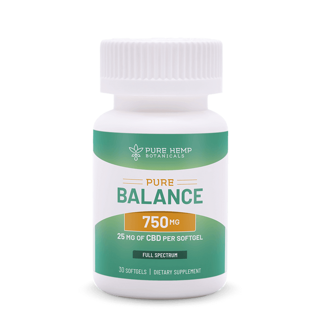 750mg Maintenance Pure Balance CBD Softgels by Pure Hemp Botanicals Best Sales Price - Edibles
