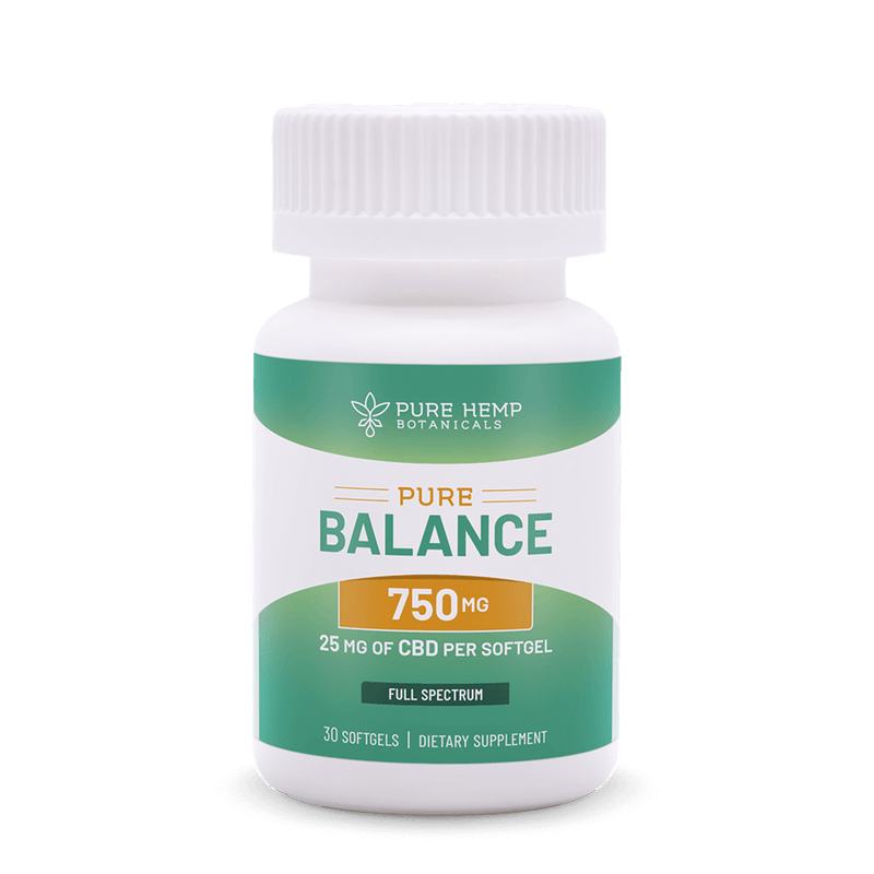 750mg Maintenance Pure Balance CBD Softgels by Pure Hemp Botanicals Best Sales Price - Edibles