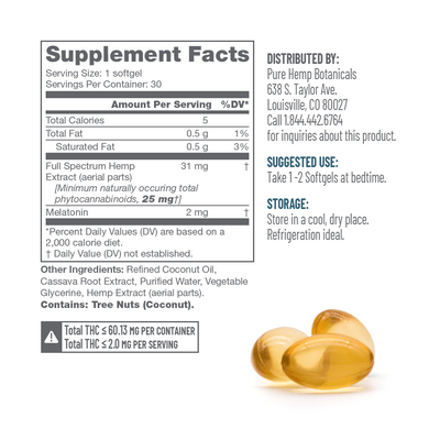 900mg Pure Sleep CBD Softgels by Pure Hemp Botanicals Best Sales Price - Edibles