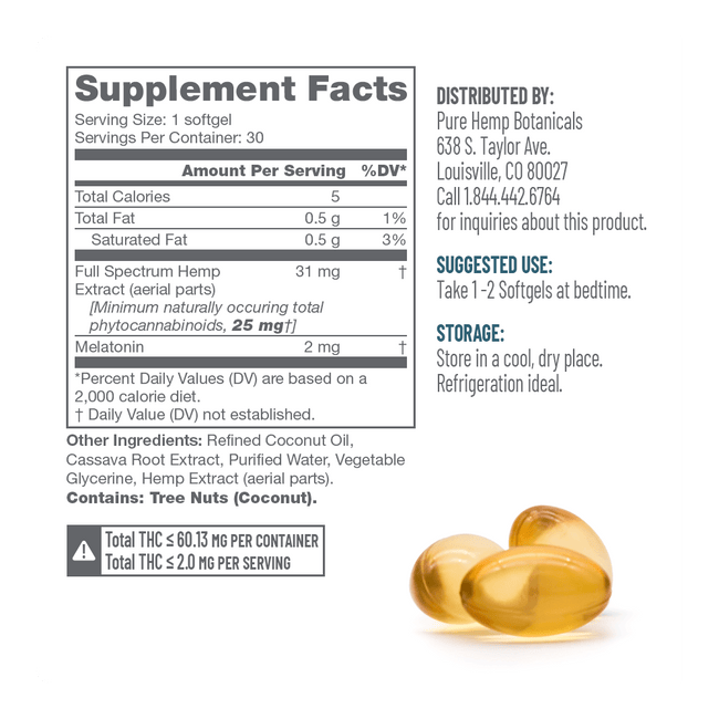 900mg Pure Sleep CBD Softgels by Pure Hemp Botanicals Best Sales Price - Gummies