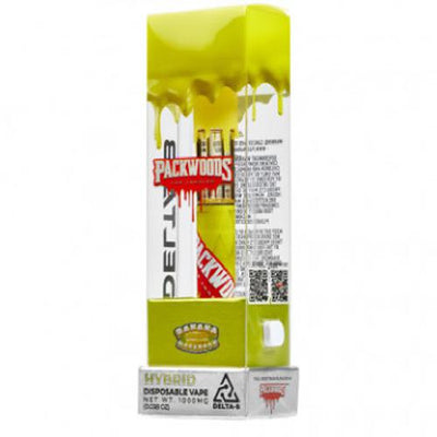Packwoods - Delta 8 Vape - Disposable - Banana Macaroon - 1000mg Best Sales Price - Vape Pens
