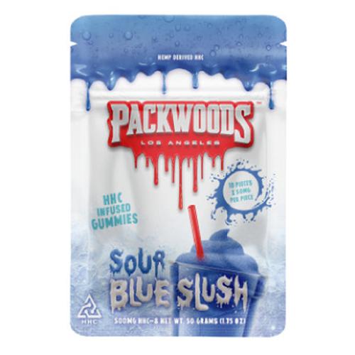 Packwoods - HHC Edible - HHC Gummies - Sour Blue Slush - 50mg Best Sales Price - Gummies