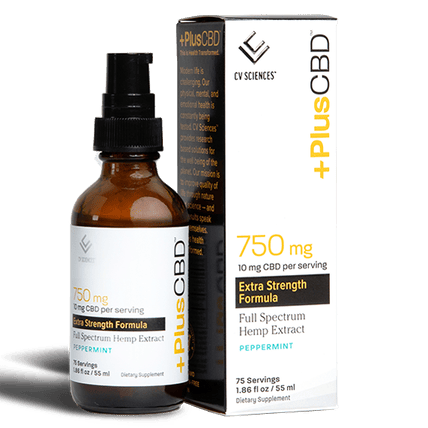 PlusCBD Extra Strength 10mg CBD Oil Peppermint Full Spectrum 1.86oz 750mg CBD Best Sales Price - Topicals