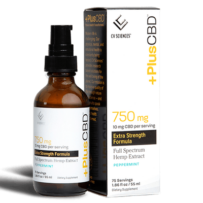 PlusCBD Extra Strength 10mg CBD Oil Peppermint Full Spectrum 1.86oz 750mg CBD Best Sales Price - Topicals