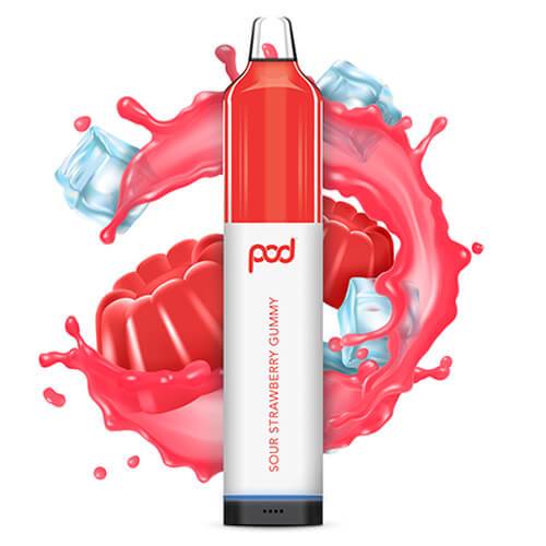 Pod Mesh 5500 Synthetic Disposable - Sour Strawberry Gummy Best Sales Price - Vape Pens