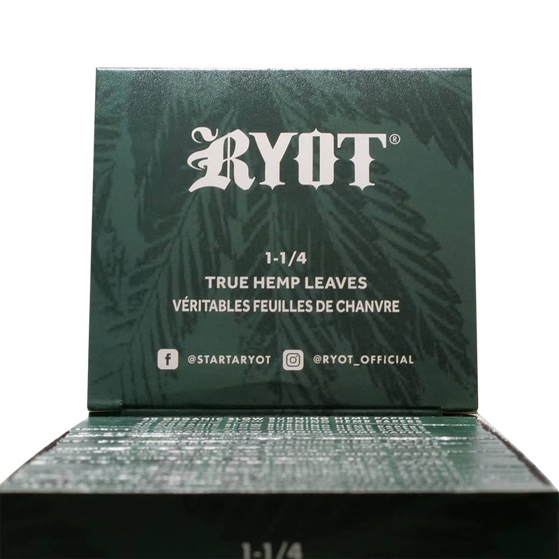 RYOT Green Leaf 1 1/4 100% Pure Hemp Rolling Papers 25 Packs Best Sales Price - Rolling Papers & Supplies