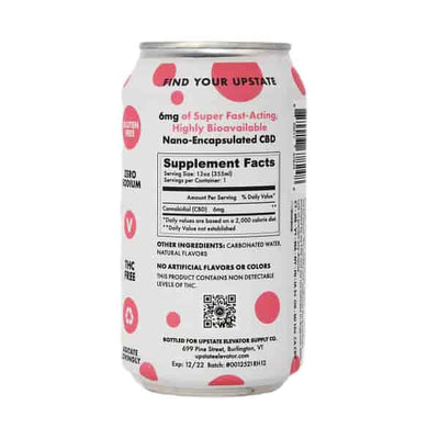 Upstate Elevator CBD Raspberry Hibiscus Lime Seltzer – 6 Pack Best Sales Price - Edibles