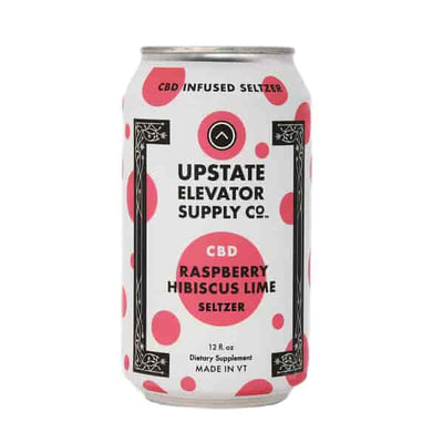 Upstate Elevator CBD Raspberry Hibiscus Lime Seltzer – 6 Pack Best Sales Price - Edibles