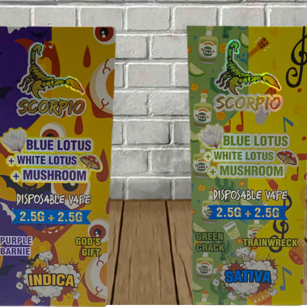Scorpio Blue Lotus + White Lotus + Mushroom Disposable 5g Best Sales Price - Vape Pens
