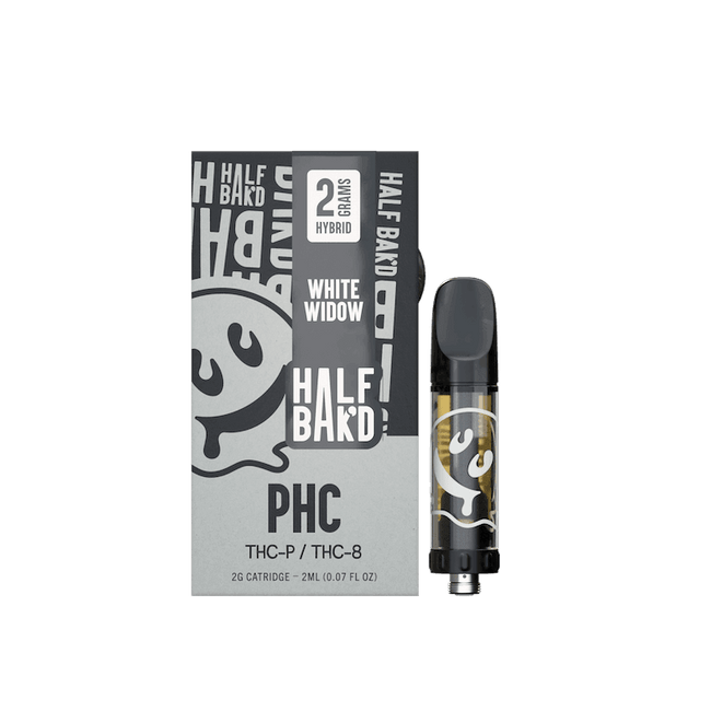 Half Bak'd White Widow - 2G PHC Cartridge (Hybrid) Best Sales Price - Vape Cartridges