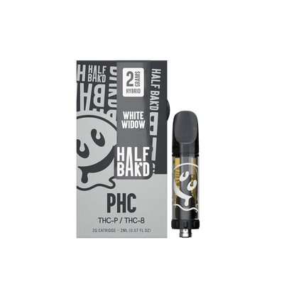 Half Bak'd White Widow - 2G PHC Cartridge (Hybrid) Best Sales Price - Vape Cartridges