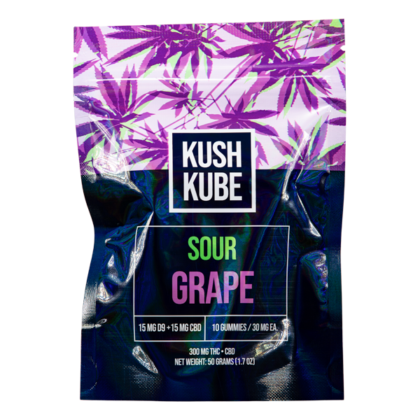 Sour Grape 10ct Kush Kube Gummies Best Sales Price - Gummies