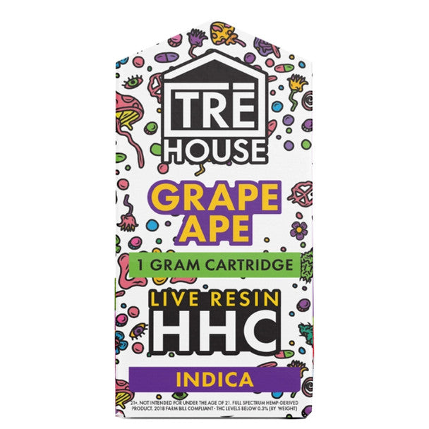 TRE House Live Resin HHC Cartridge - Grape Ape 1G Best Sales Price - Vape Cartridges