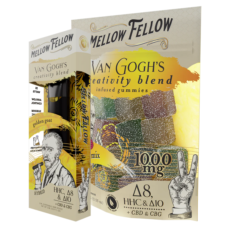 Mellow Fellow The Creativity Sour Bundle - Golden Goat 2ml Disposable Vape & Sour Mix Edibles Best Sales Price - Vape Pens