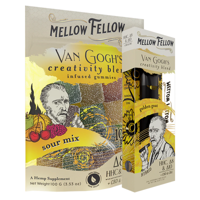 Mellow Fellow The Creativity Sour Bundle - Golden Goat 2ml Disposable Vape & Sour Mix Edibles Best Sales Price - Vape Pens