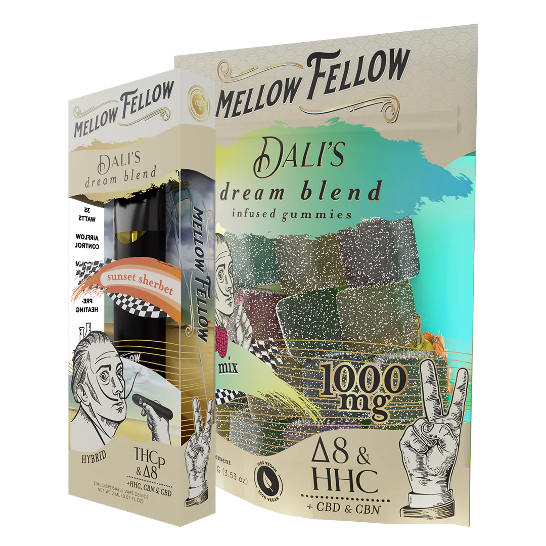 Mellow Fellow The Dream Sour Bundle - Sunset Sherbet 2ml Disposable Vape & Sour Mix Edibles Best Sales Price - Vape Pens