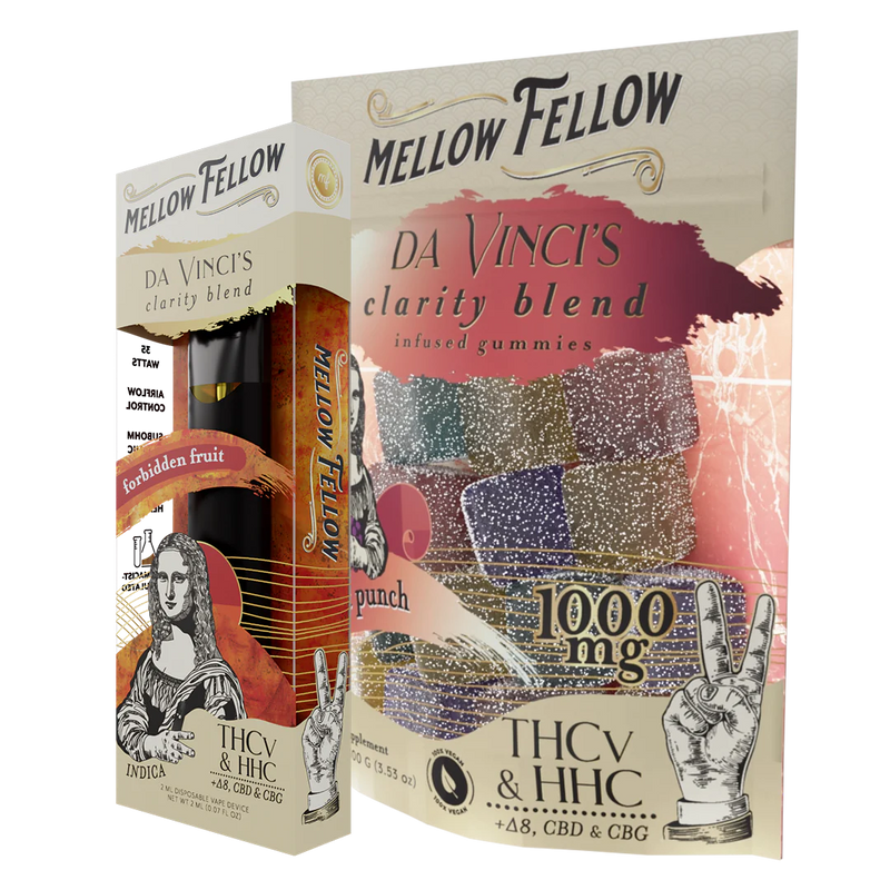 Mellow Fellow The Clarity Fruit Bundle - Forbidden Fruit 2ml Disposable Vape & Fruit Punch Edibles Best Sales Price - Vape Pens