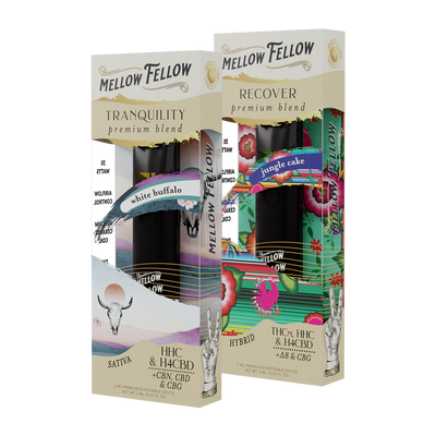 Mellow Fellow The Zen Bundle - Tranquility (White Buffalo) and Recover (Jungle Cake) - 2 Pk 2ml Disposable Vapes Best Sales Price - Bundles