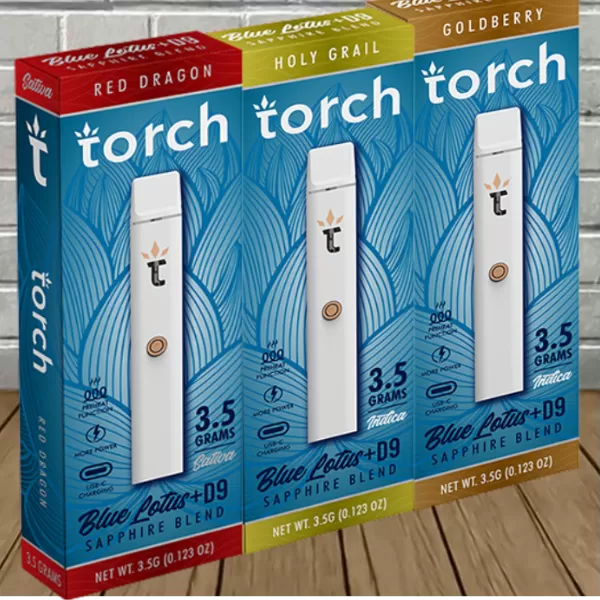 Torch Blue Lotus + D9 Sapphire Blend Disposable 3.5g Best Sales Price - Vape Pens