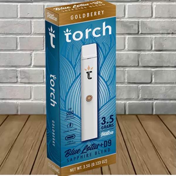 Torch Blue Lotus + D9 Sapphire Blend Disposable 3.5g Best Sales Price - Vape Pens