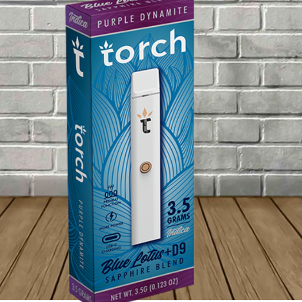 Torch Blue Lotus + D9 Sapphire Blend Disposable 3.5g Best Sales Price - Vape Pens