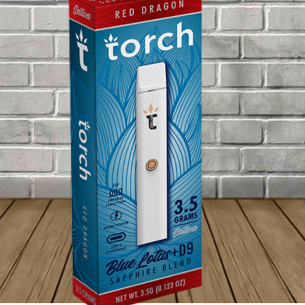 Torch Blue Lotus + D9 Sapphire Blend Disposable 3.5g Best Sales Price - Vape Pens