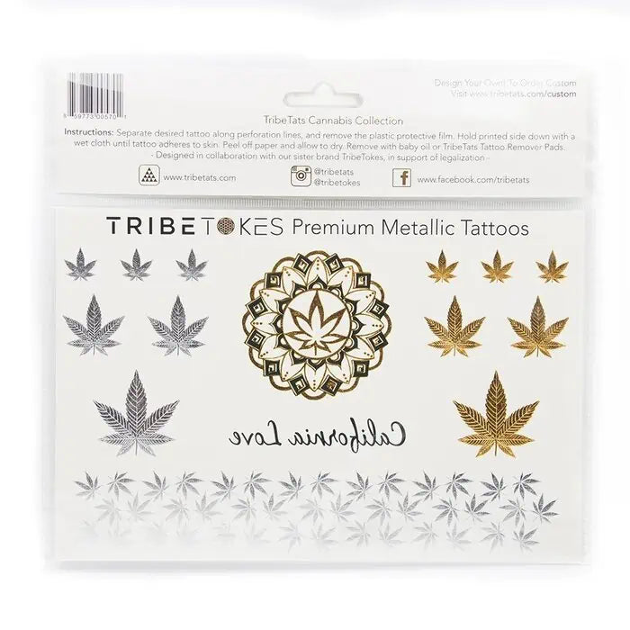 TribeTokes TribeTats Metallic Cannabis Tattoos Best Sales Price - CBD
