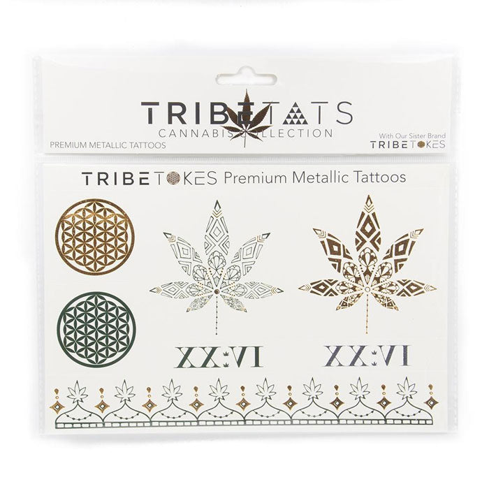 TribeTokes TribeTats Metallic Cannabis Tattoos Best Sales Price - CBD