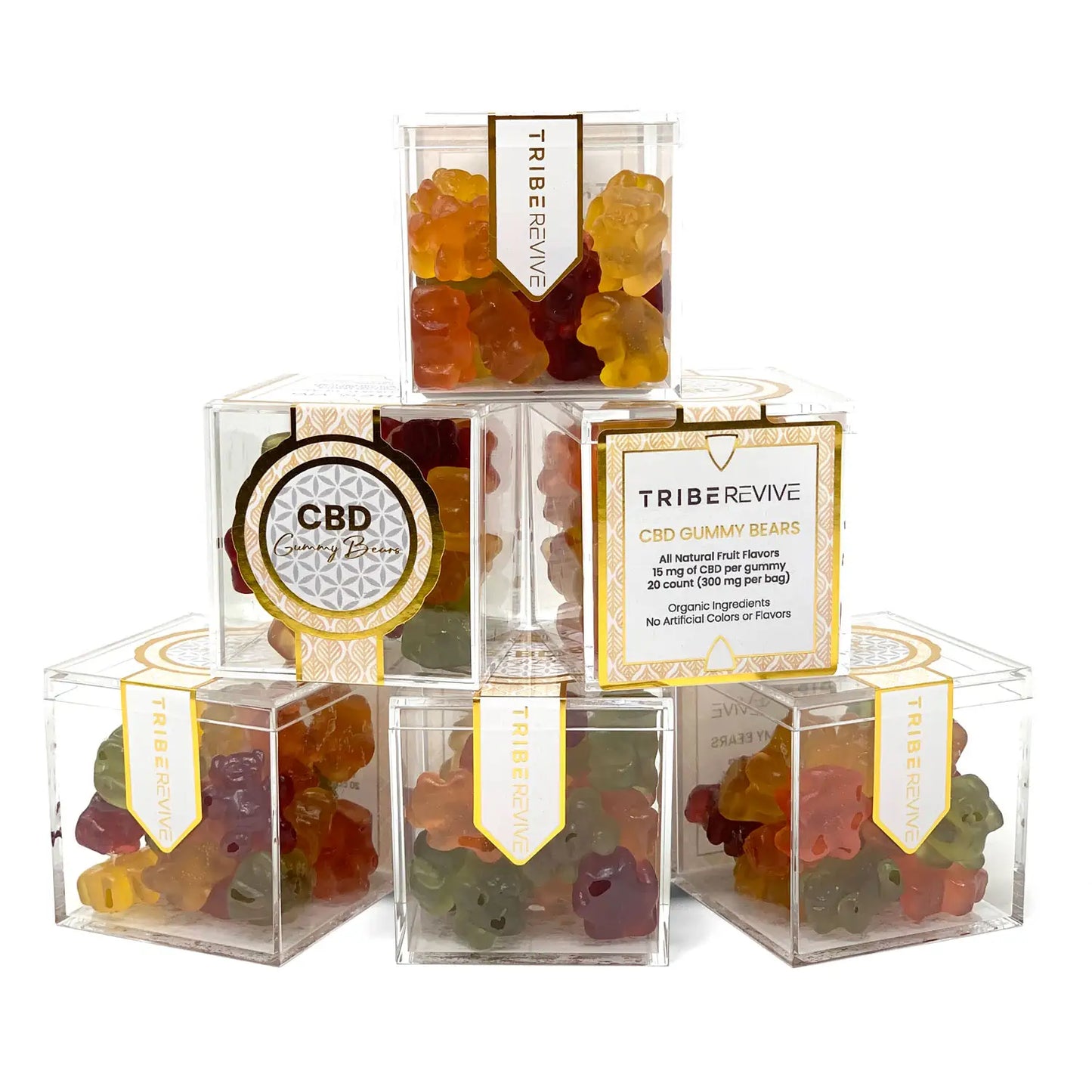 TribeTokes CBD Gummy Bears Made With Real Fruit 500MG Per Box