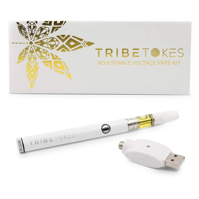 TribeTokes CBD Oil Vape Pen Starter Kit Bundle | White Wand Battery & CBD Cartridge Best Sales Price - Vape Pens