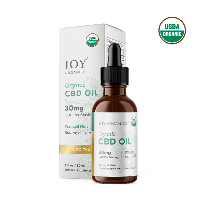 Joy Organics Tranquil Mint: Organic Broad Spectrum CBD Tincture Best Sales Price - Tincture Oil