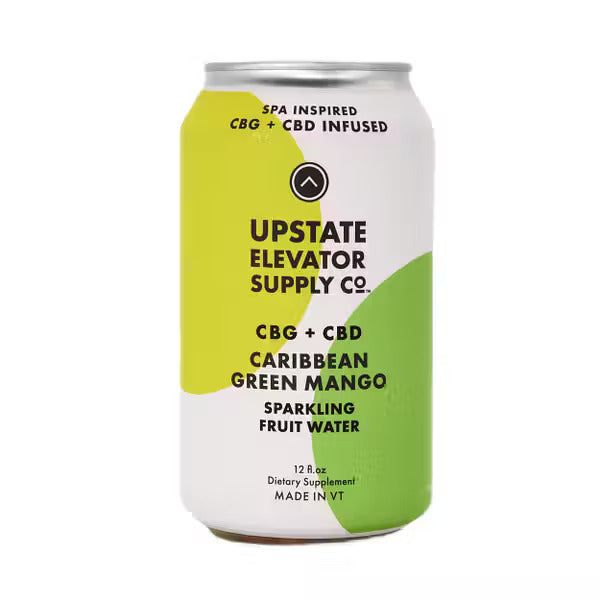 Upstate Elevator CBD Drinks | CBG+CBD CARIBBEAN GREEN MANGO SPARKLING FRUIT WATER â€?6 PACK