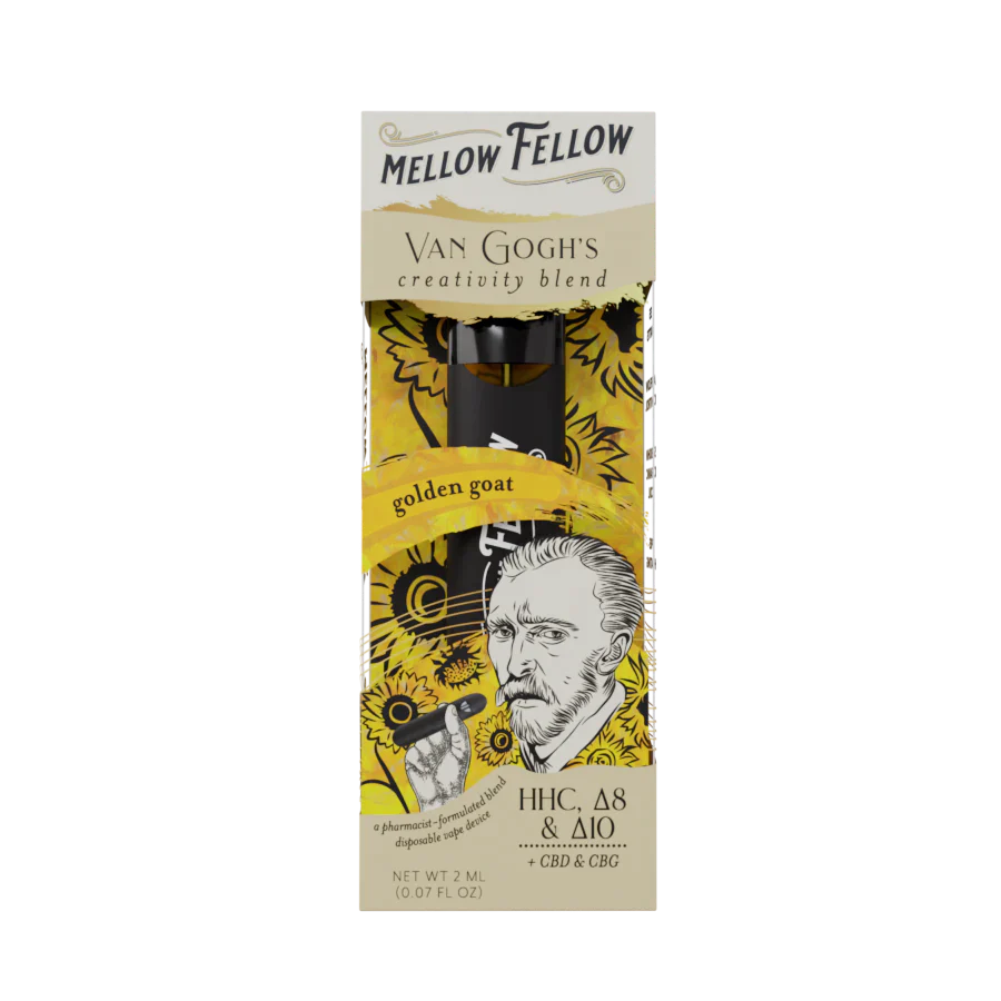 Mellow Fellow Van Gogh's Creativity Blend (Golden Goat) - HHC, D8, CBD, CBG, D10 - 2ml Disposable Vape