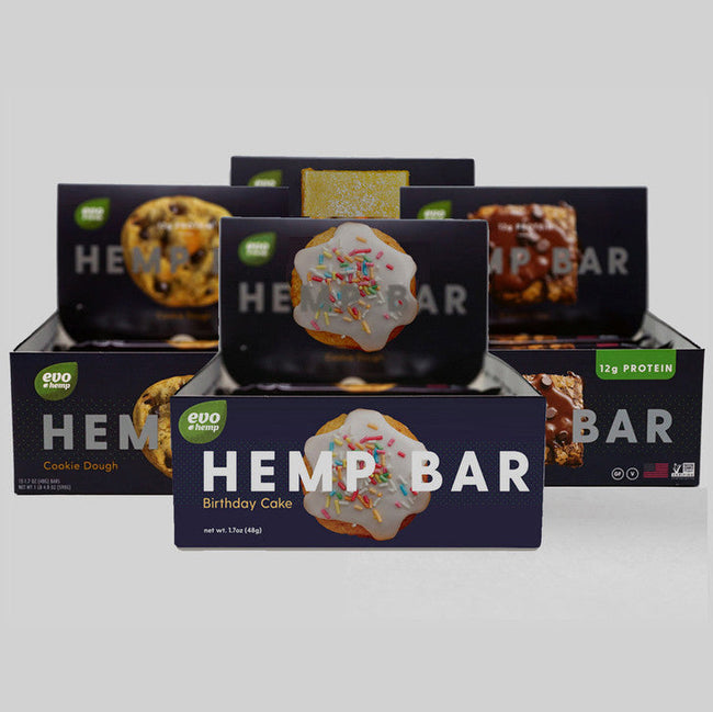 Evo Hemp Variety Pack Hemp Bars - 4 Boxes Best Sales Price - Gummies