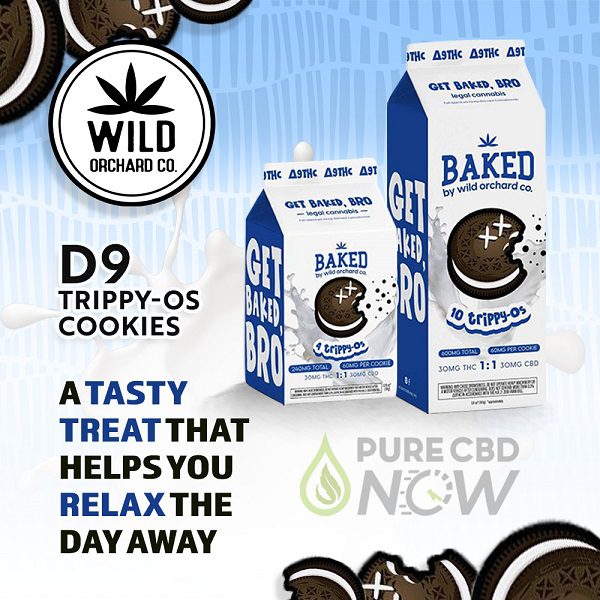 Wild Orchard Baked Delta-9 Trippy-Os Cookies 30MG THC + 30MG CBD Best Sales Price - Edibles