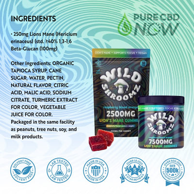 Wild Orchard Wild Shroomz Mushroom + Delta 9 Gummies 2500mg or 7500mg Best Sales Price - Gummies