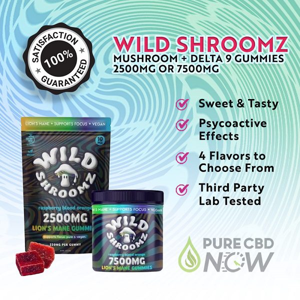 Wild Orchard Wild Shroomz Mushroom + Delta 9 Gummies 2500mg or 7500mg Best Sales Price - Gummies