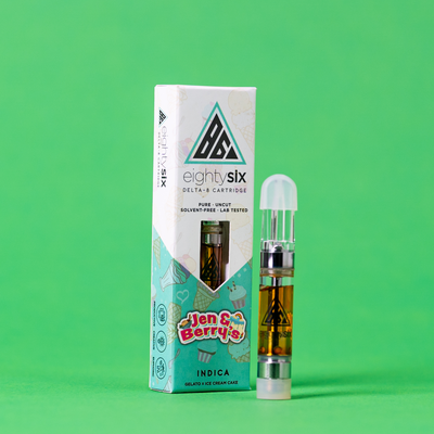 Eighty Six Jen & Berry’s Delta-8 THC Vape Cartridge (Gelato) Best Sales Price - Vape Cartridges